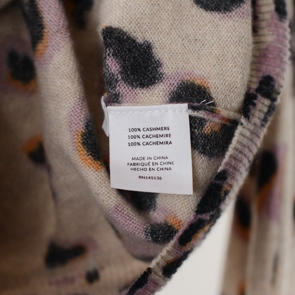 NEW Naadam Cashmere Pullover in Leopard Print - Picture 11 of 12